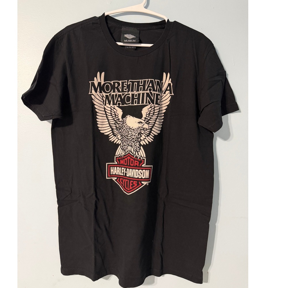 Harley-Davidson Museum T-Shirt Men's L Black More Than A Machine Eagle USA 0654